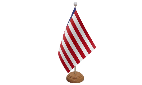 Liberia Small Flag with Wooden Stand